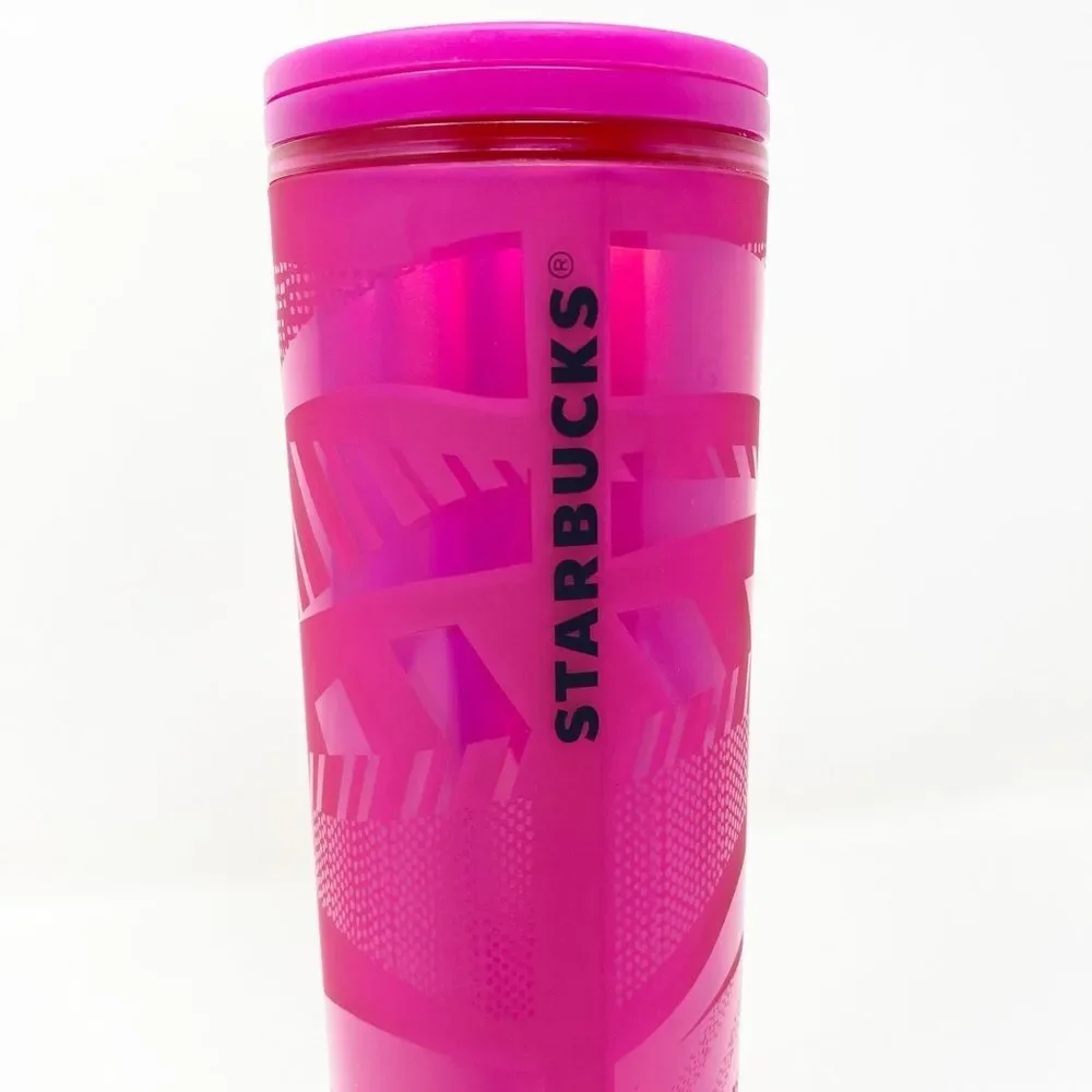 STARBUCKS LIMITED EDITION Pink Etched‎ Ribbon Swirl Tumbler